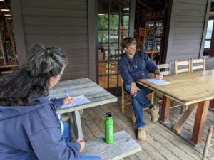 Teachers engage in an exercise during their retreat