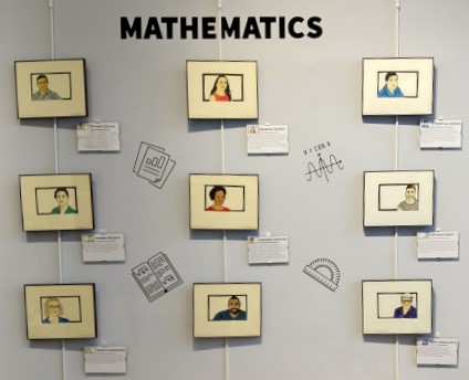 MS Math teacher Tracy Gillespie creates art project to honor mathematicians